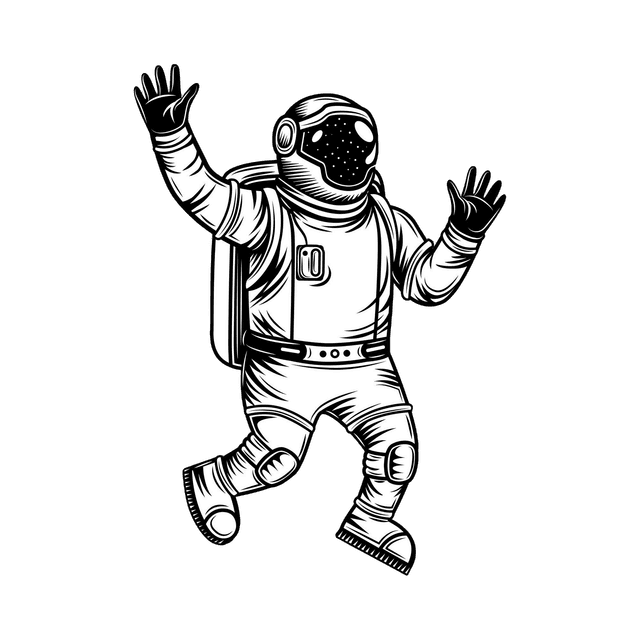 Astronaut floating in space