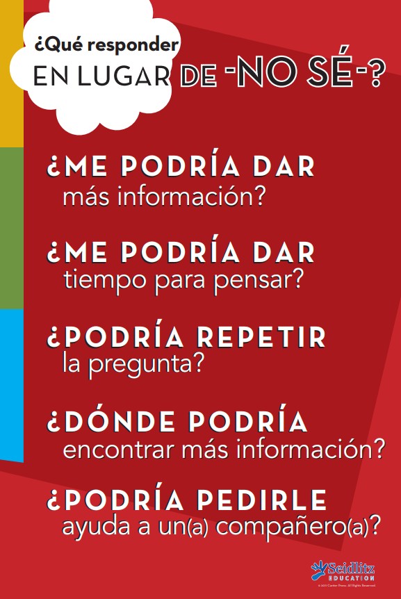 INSTEAD OF “I don’t know” Secondary Spanish